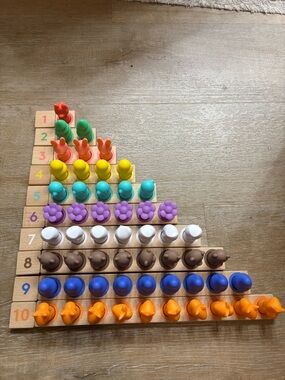LOVEVERY - Montessori Math Bars & Number Tiles Wooden Counting Peg Set